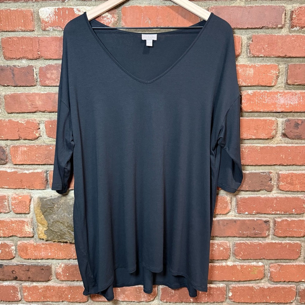 J Jill Women’s XL tunic Black Wearever Collection stretchy Travel Wear